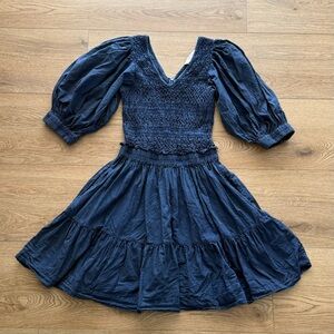 Sea New York Blue Smocked Mini Dress